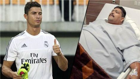 كريستيانو رونالدو يرسل قميصه لأسمن رجل في العالم