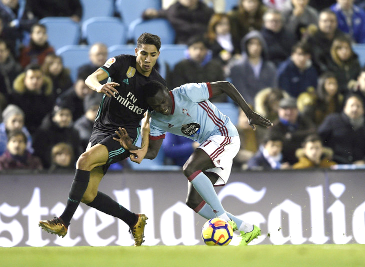 مباراة متوسطة لحكيمي ضد صيلطا فيغو