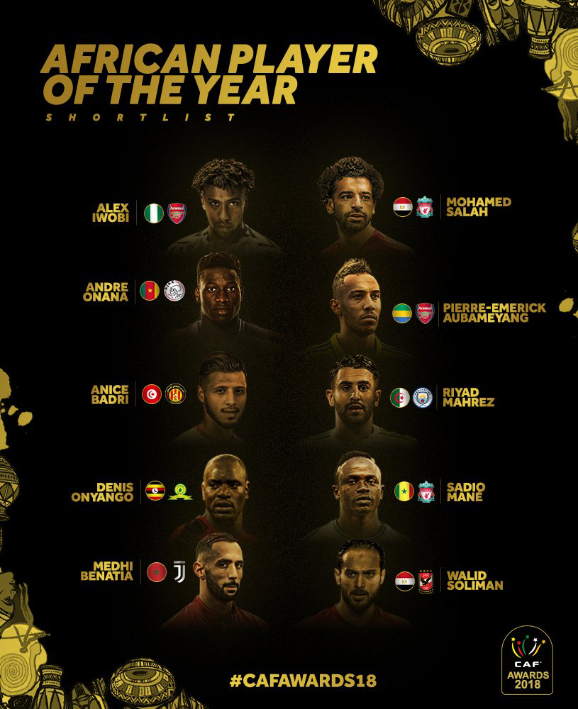 جائزة أفضل لاعب أفريقي: صلاح يتقدم لائحة من 10 مرشحين