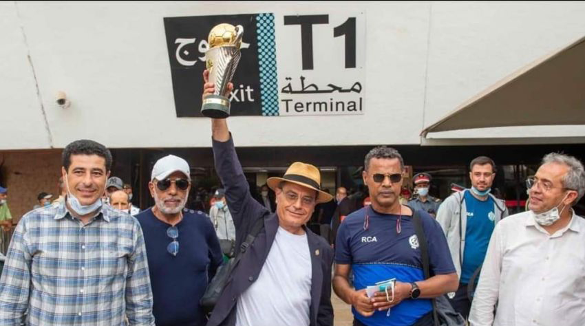 البطل وصل وإحتفالات كبيرة بمطار محمد الخامس