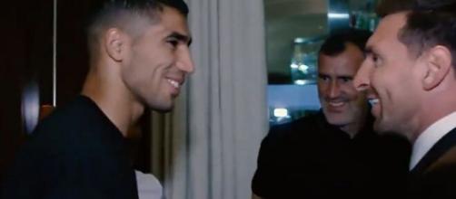 عندما يلتقي الابطال .. ميسي وحكيمي