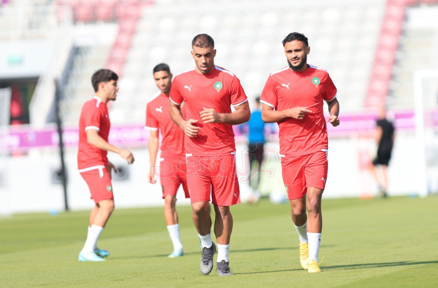 الحصة التدريبية الأخيرة جرت بحماس وبقفشات بين اللاعبين