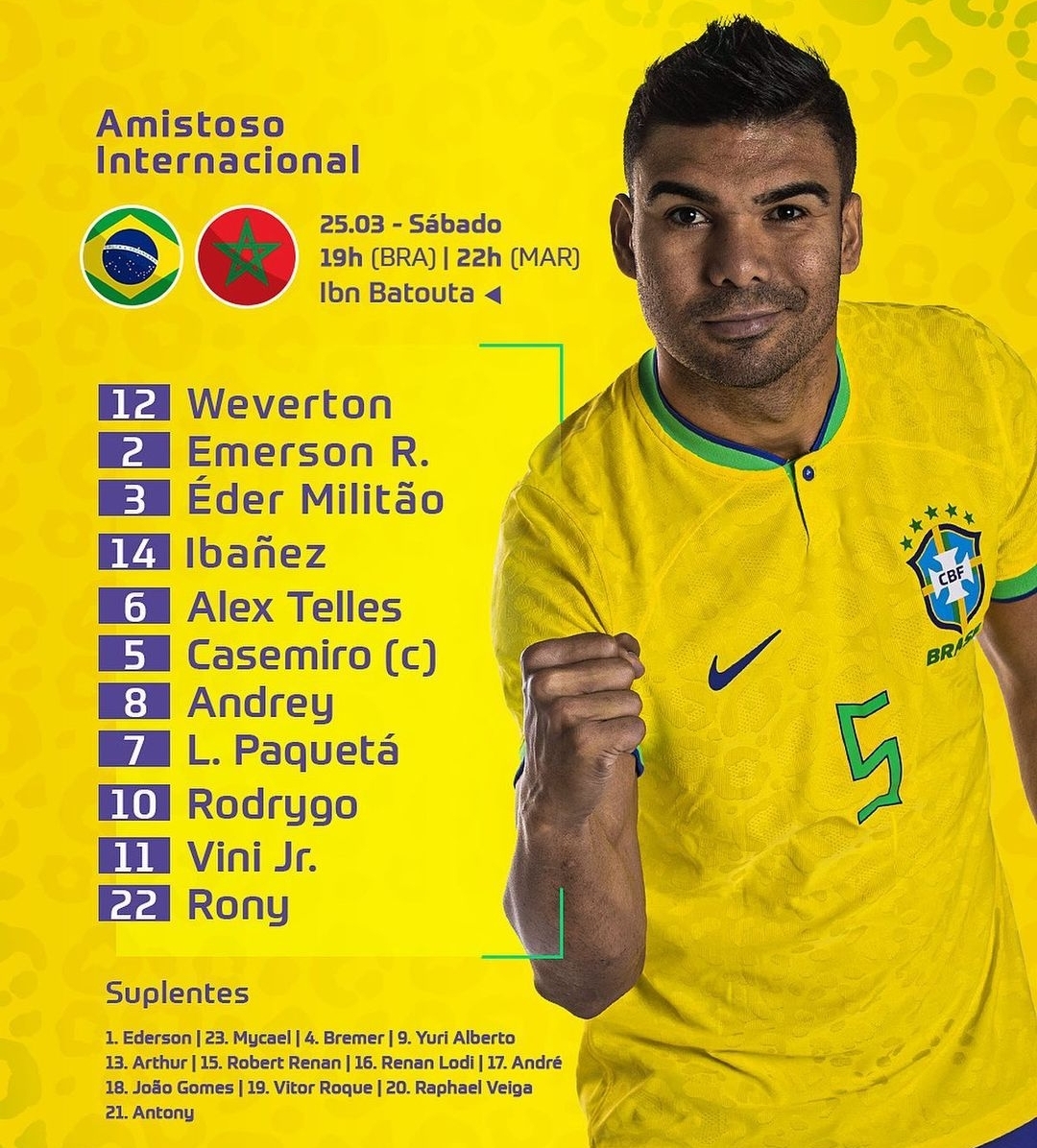 بهذا التشكيل سيلعب المنتخب البرازيلي أمام المغرب