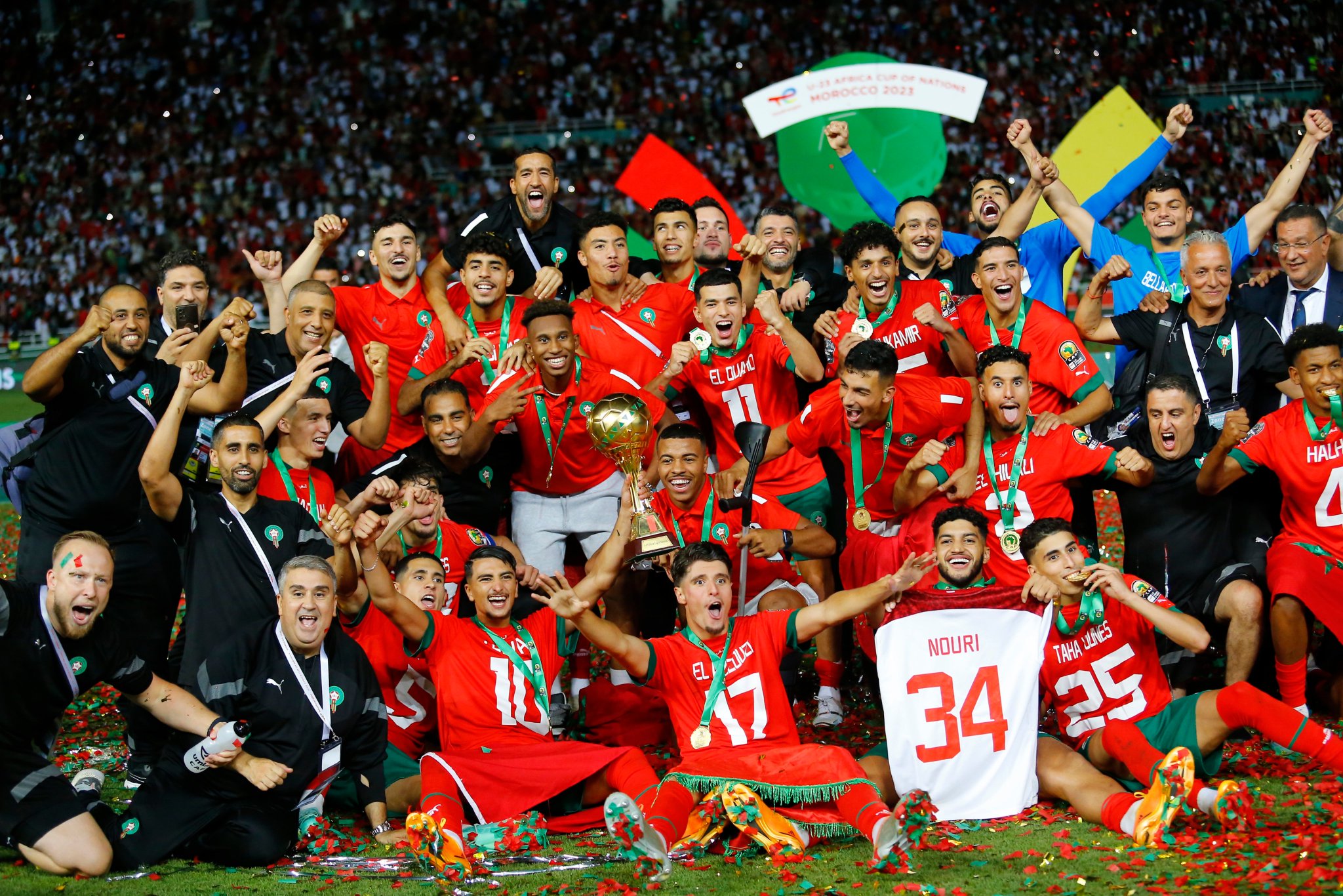 نوري دائم الحضور في إحتفالات لاعبي المنتخب المغربي