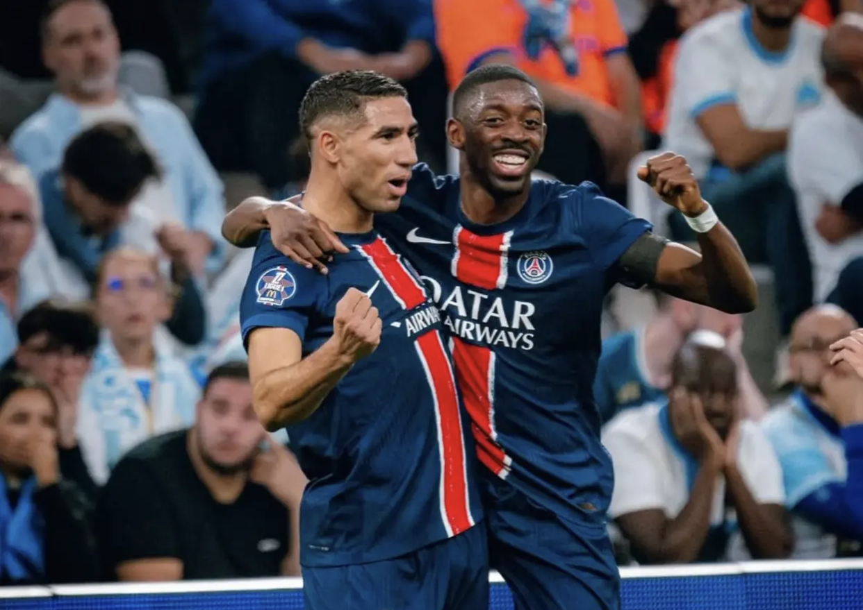 لاعبو سان جيرمان يفضلون حكيمي على ديمبيلي