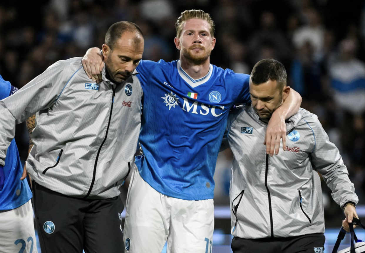 دي بروين يغيب لثلاثة أشهر على الأقل عن نابولي