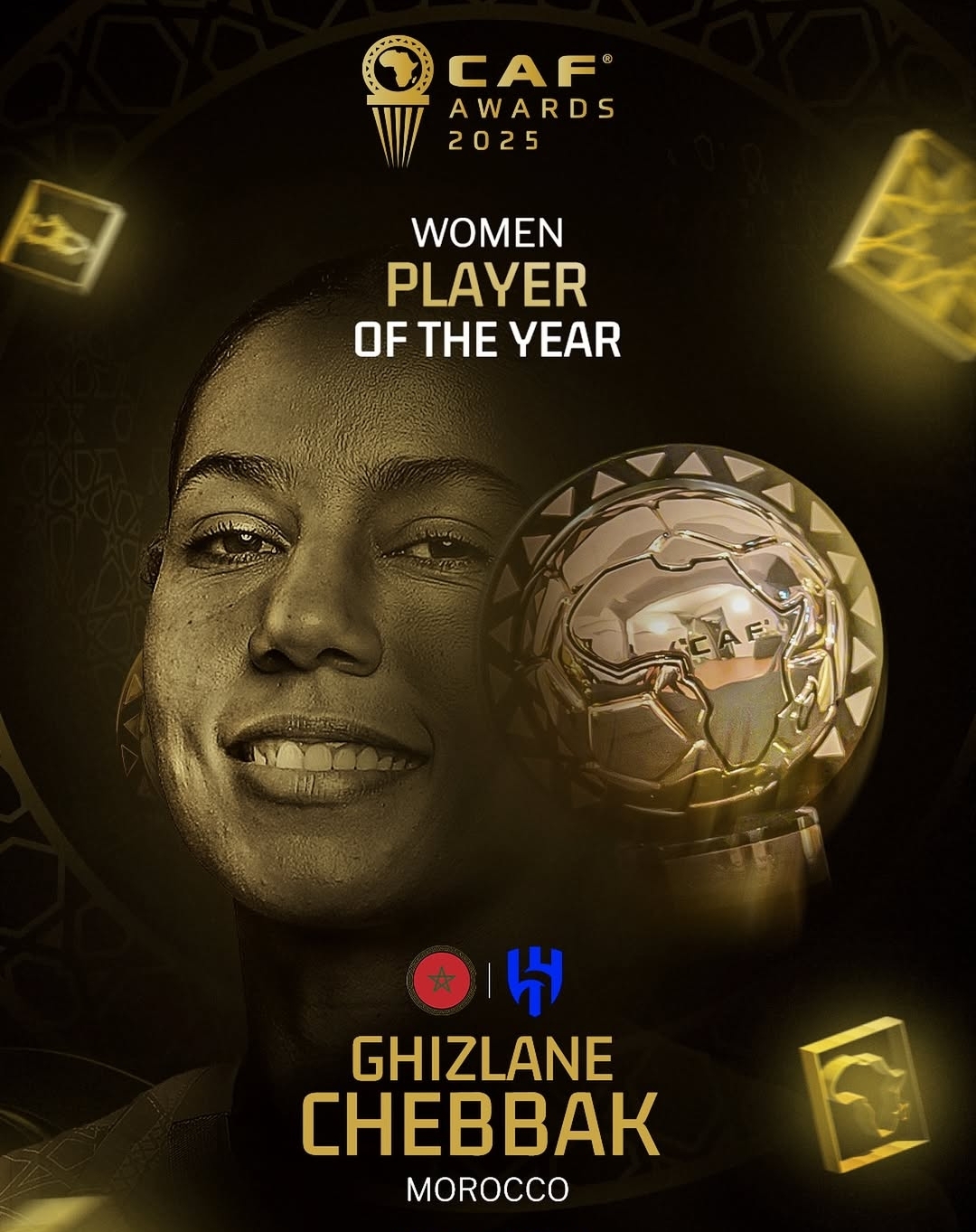 جوائز (الكاف) 2025.. المغربية غزلان الشباك تفوز بجائزة أفضل لاعبة