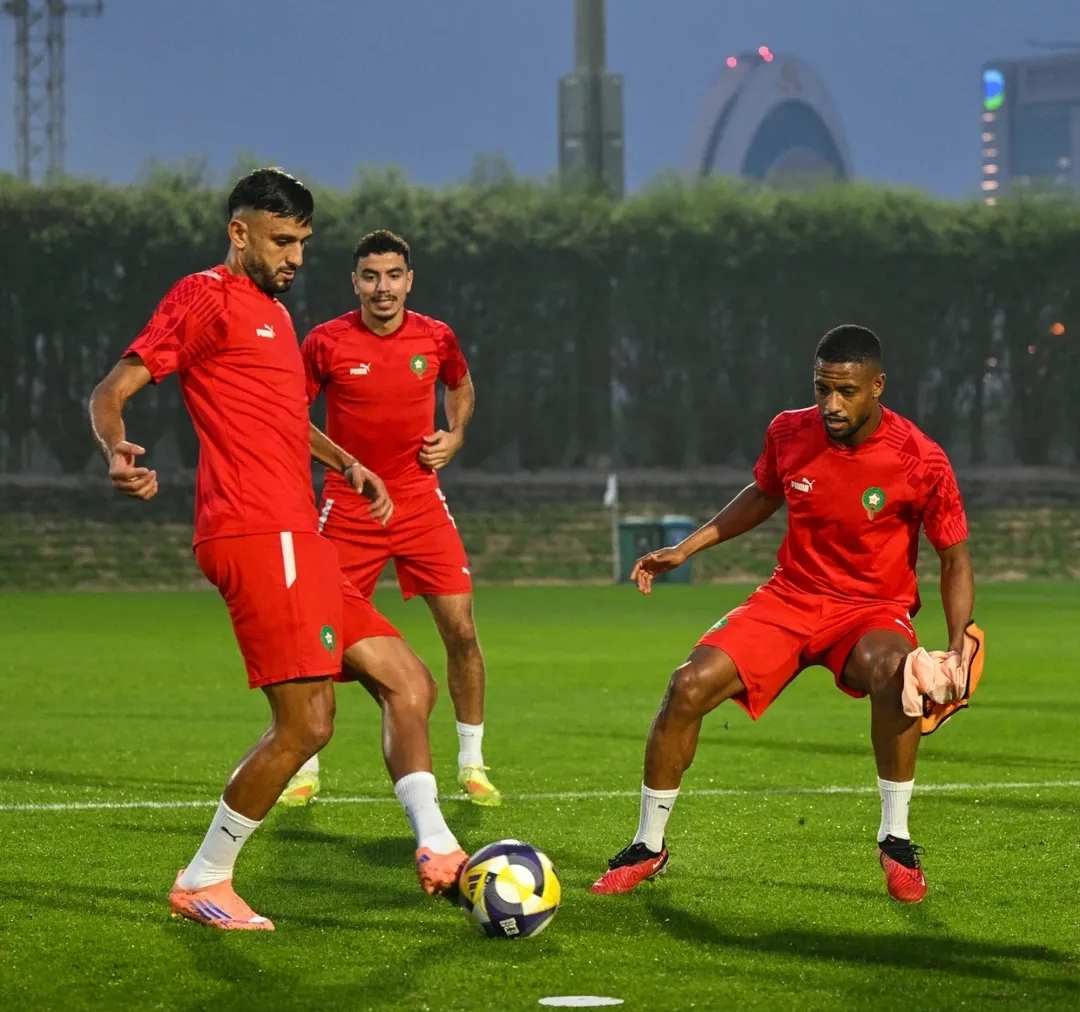 أسود الأطلس خاضوا آخر حصة تدريبية قبل لقاء سوريا