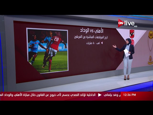 عرض معلوماتي تاريخي عن مباريات الأهلي VS الوداد