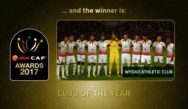 جوائز الكاف: فريق الوداد البيضاوي أفضل ناد إفريقي لسنة 2017