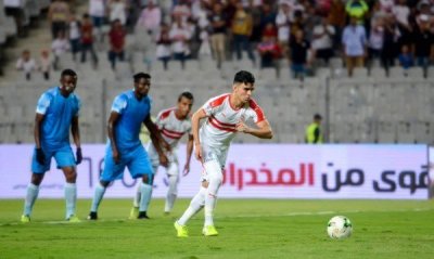 بنشرقي  رونها  في مباراة الزمالك والمقاولون