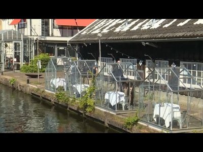 شاهد: مطعم هولندي يقدم وجبات للزبائن داخل بيت زجاجي احتراما لقواعد التباعد الاجتماعي