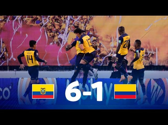 أهداف مباراة الاكوادور وكولومبيا 6-1(تصفيات مونديال 2022)