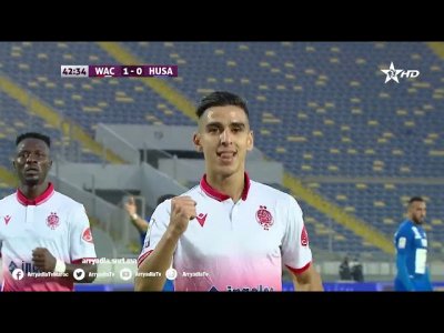 الوداد 1-0 حسنية أكادير هدف مؤيد اللافي من نقطة الجزاء في الدقيقة 43