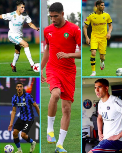 حكيمي أول لاعب عربي افريقي يجاور أربع بطولات أوروبية كبرى