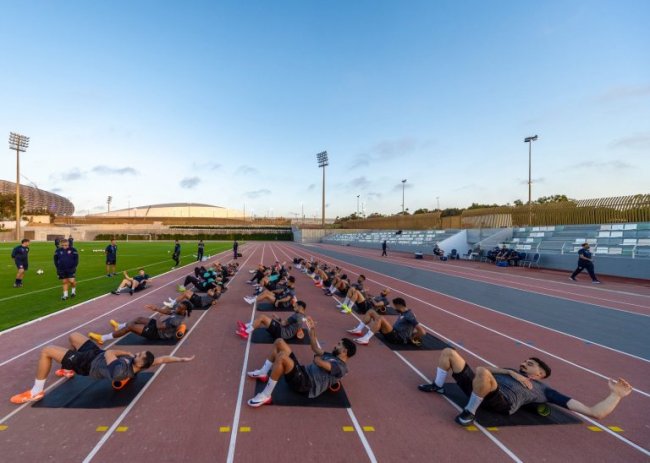 منتخب البحرين خاض اليوم ثاني حصة تدريبية في ملحق ملعب الأمير مولاي عبد الله