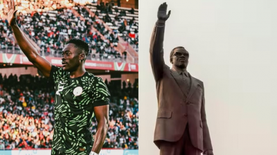 أكور أدامز يُحيّي باتريس لومومبا بعد تسجيله هدفًا في مرمى الجزائر