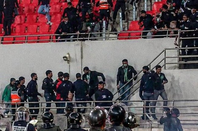 شغب قمة الجيش والرجاء يطيح بـ136 موقوفاً بالرباط ويخلّف خسائر مادية