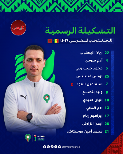 تشكلية أشبال الأطلس لمواجهة السنغال